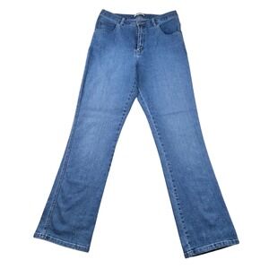 Lee Lean Bootcut Jeans Womens 14L Medium Wash Stretch Denim Blue LMKH36273